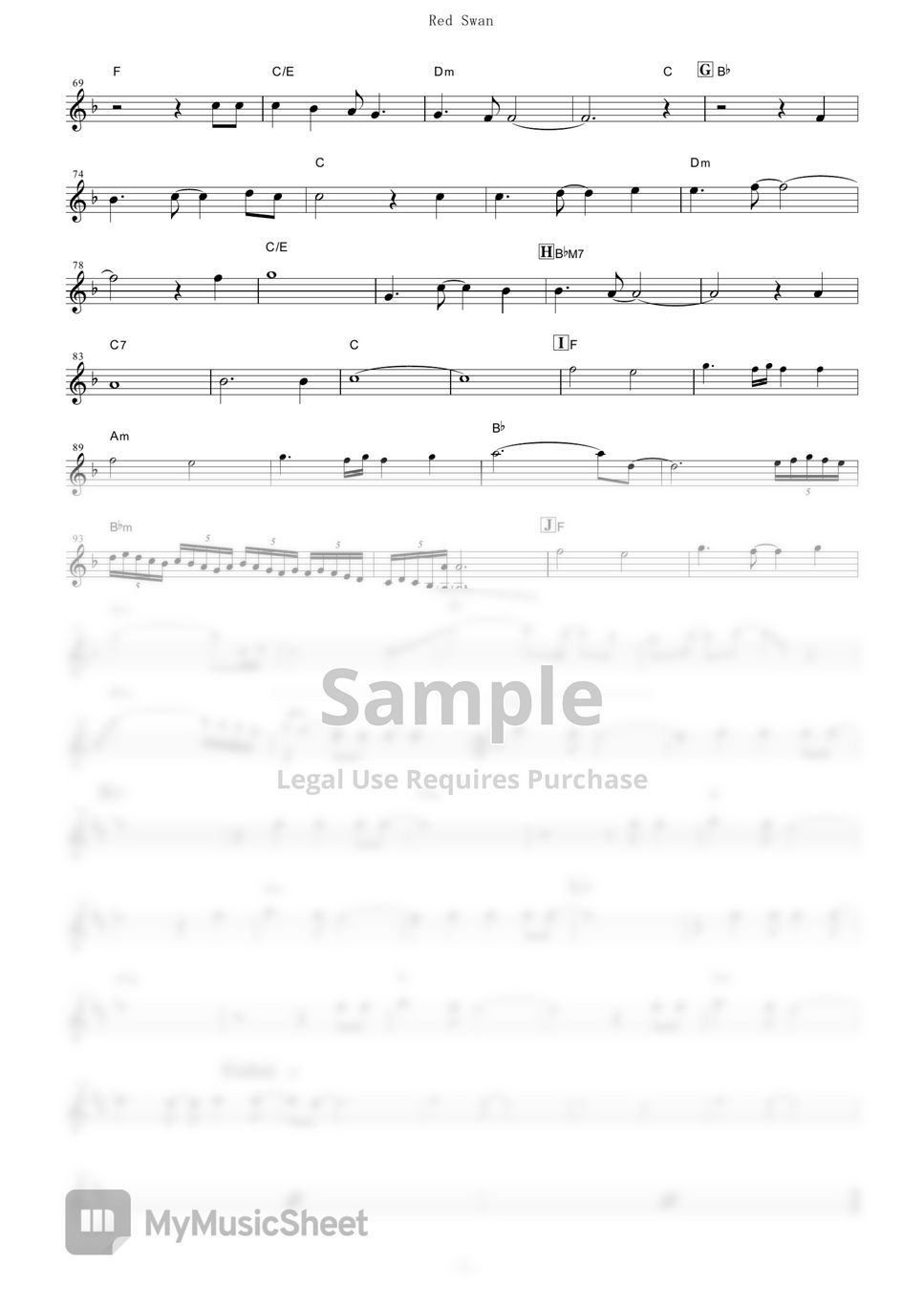 YOSHIKI feat. HYDE Red Swan (Attack on Titan Season 3 / in Eb) Nuty