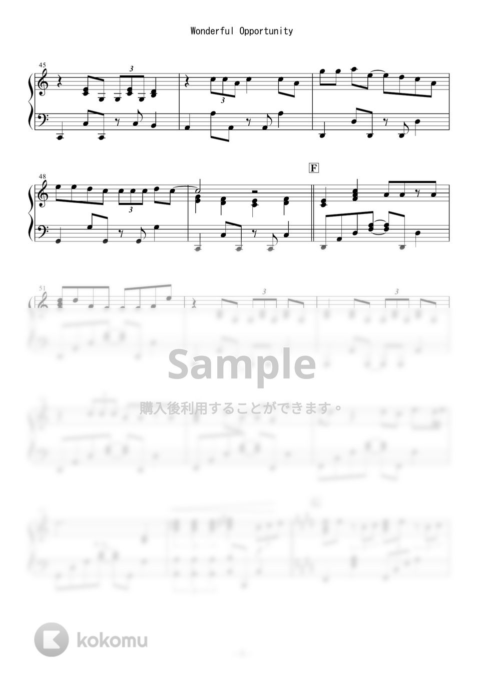 B'z - Wonderful Opportunity 楽譜 by Oshamanbe