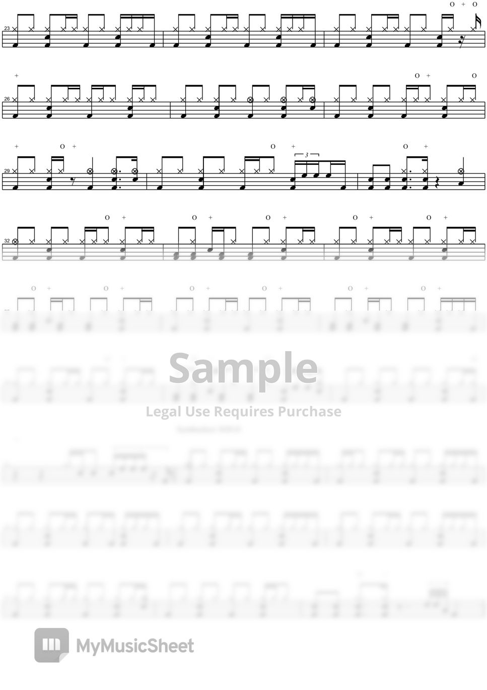 Casiopea down up beat sheets by copydrum