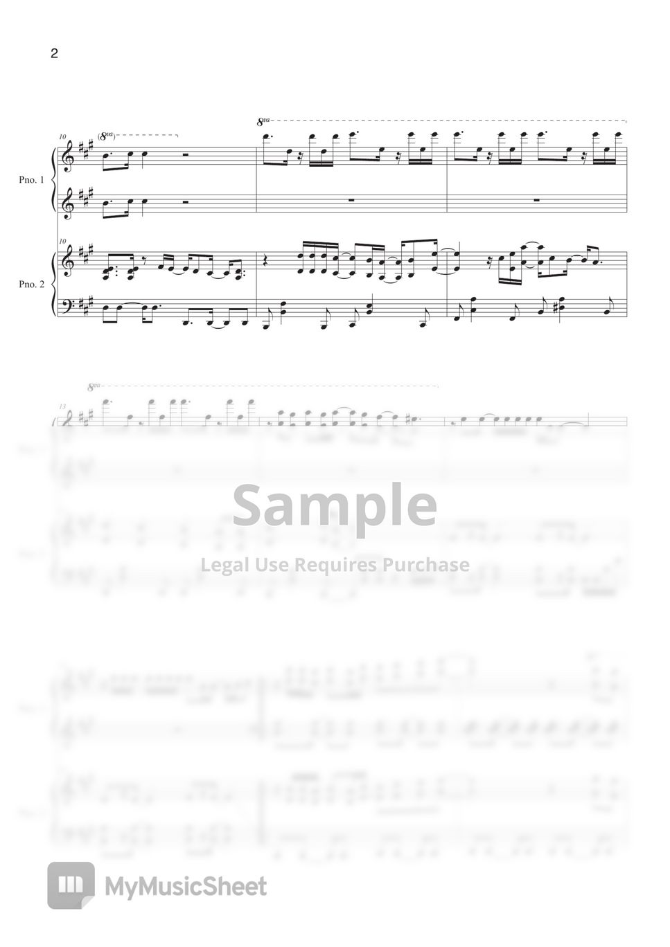 Your Lie in April OP - Hikaru Nara (Four Hand Piano Sheets)