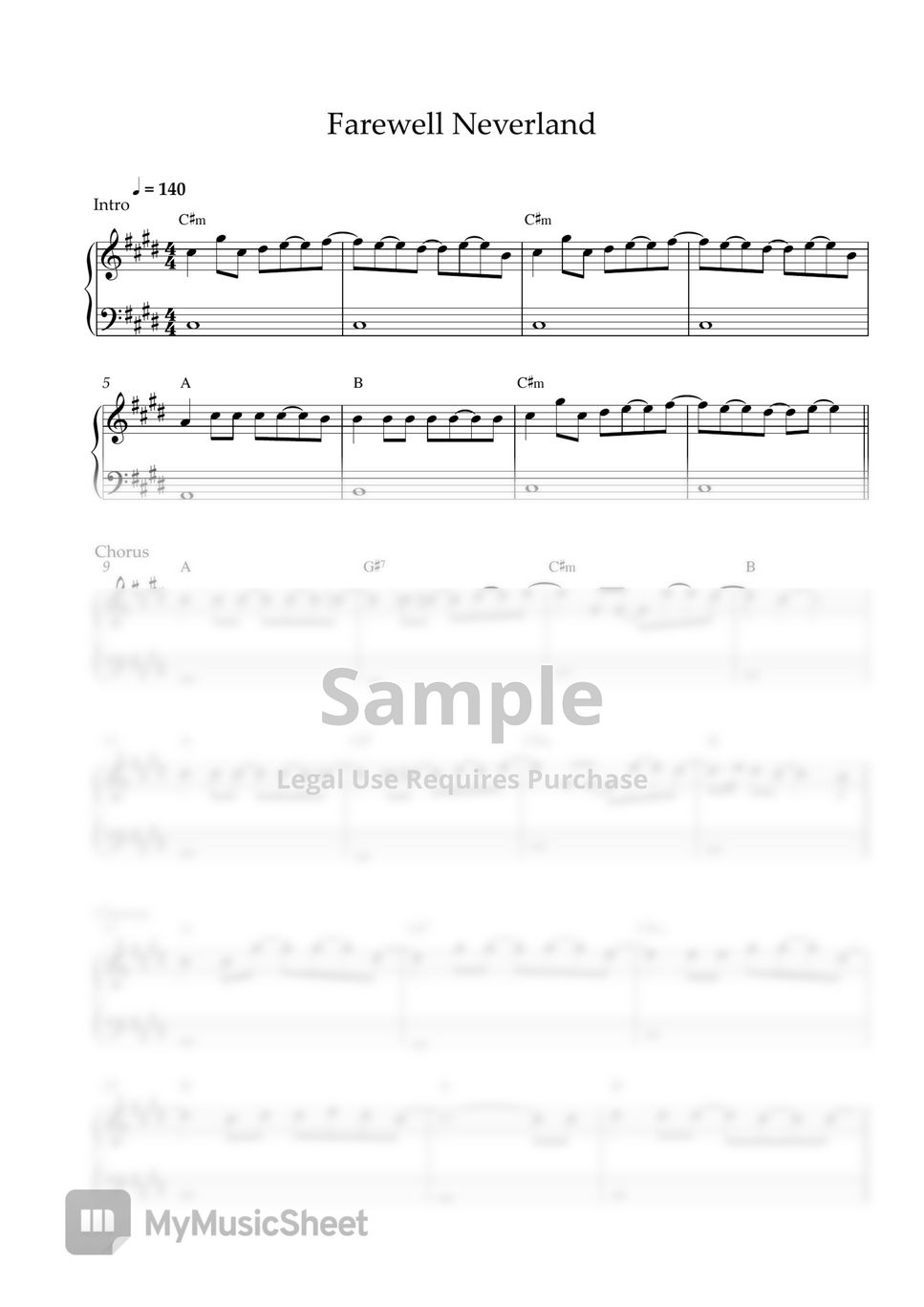 TXT - Farewell Neverland (EASY PIANO SHEET) by Pianella Piano