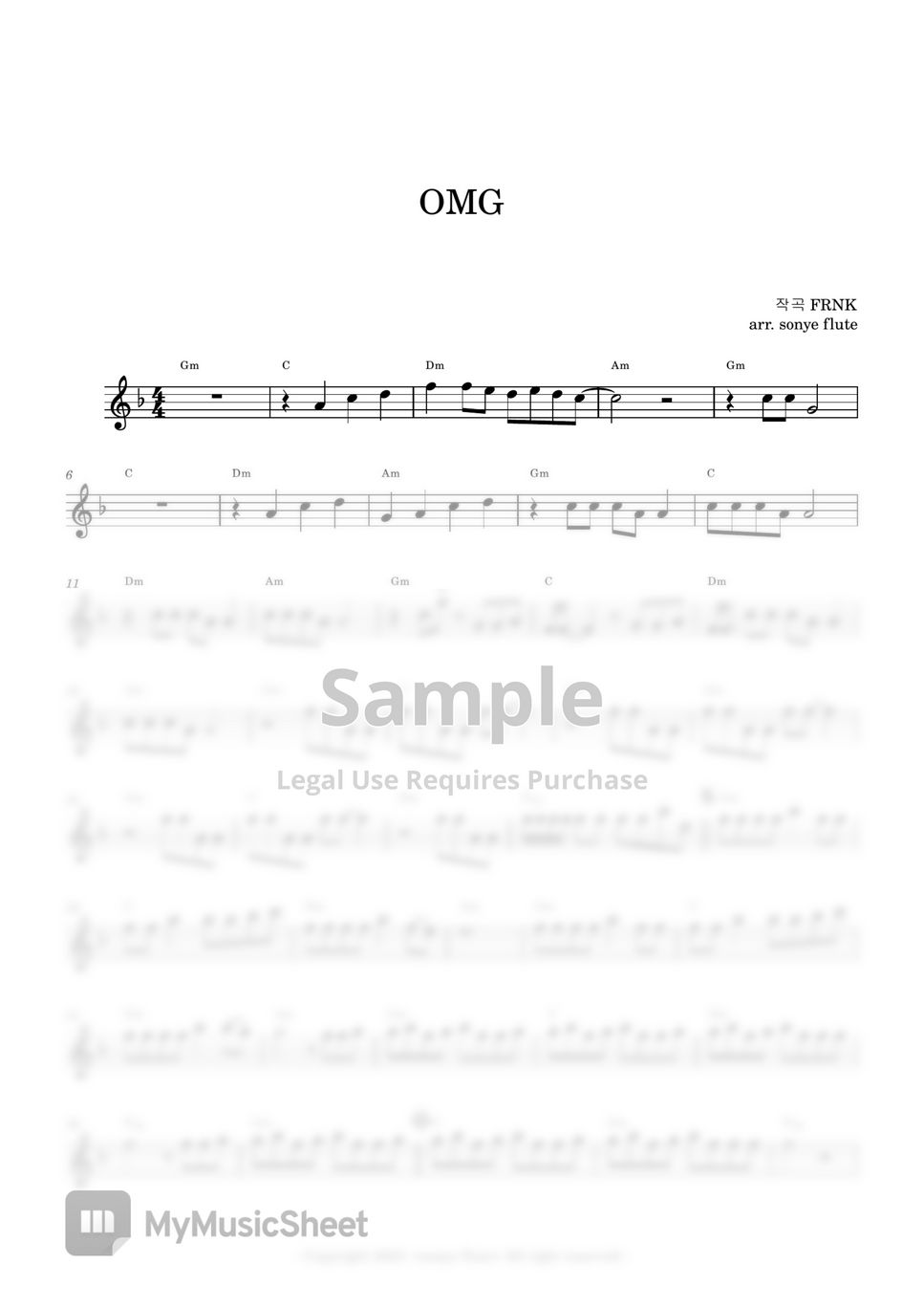 NewJeans 뉴진스 - OMG (Flute Sheet Music) by sonye flute