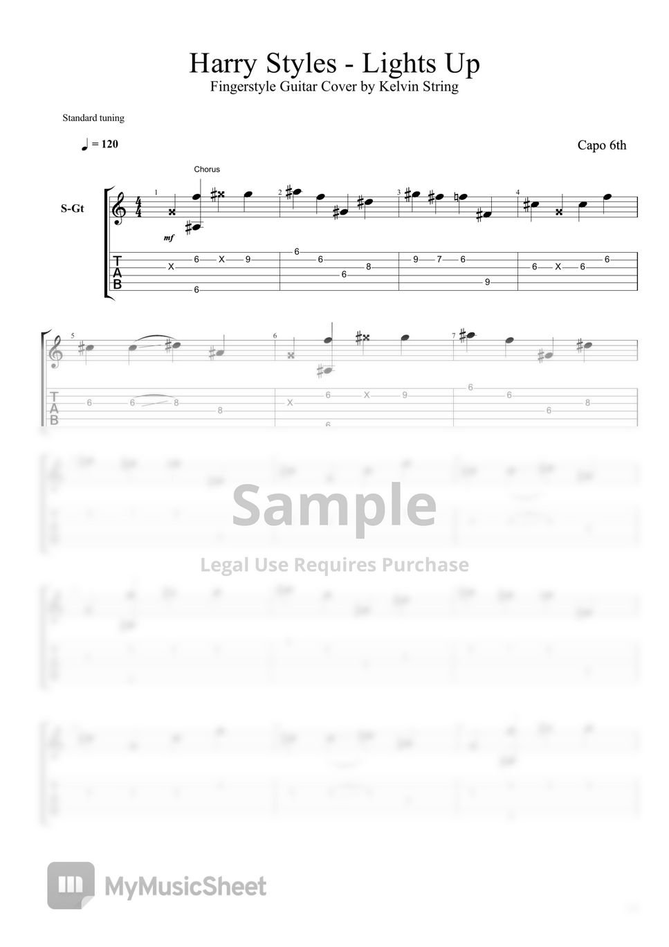 Harry Styles Lights UP 악보 by Kelvin Vilten