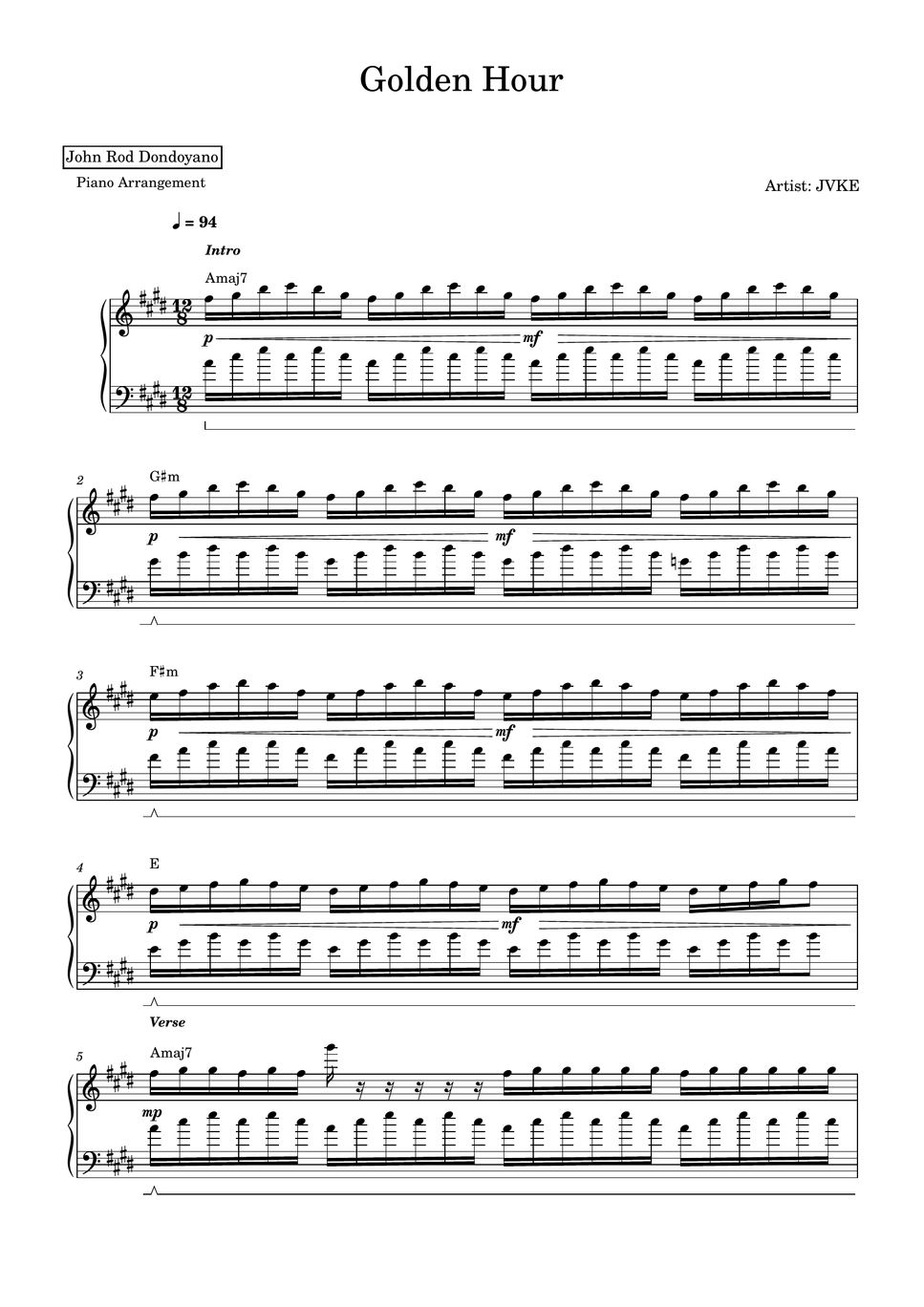 JVKE - golden hour Sheets by John Rod Dondoyano