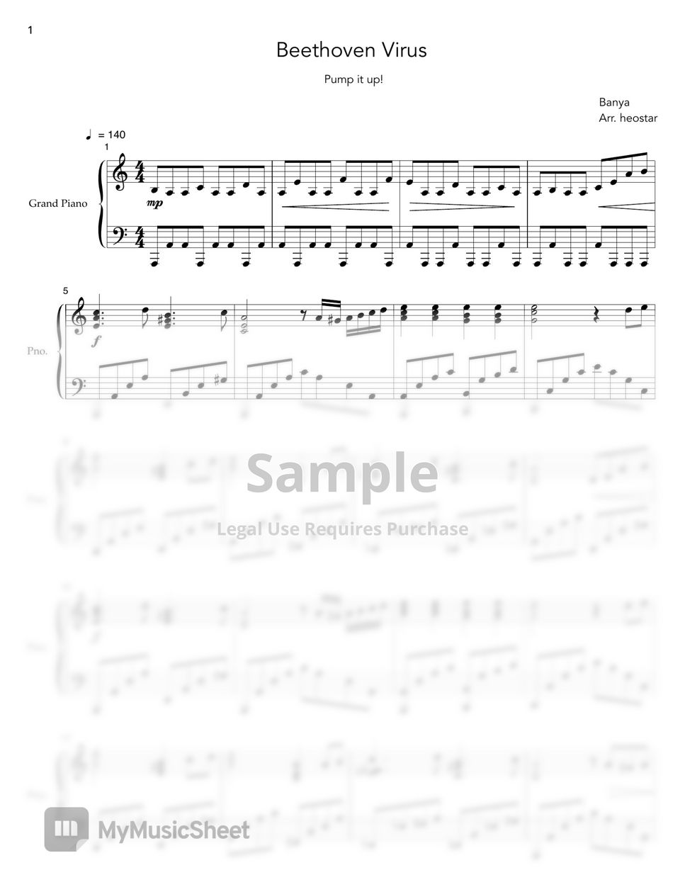 Pump It Up! - Beethoven Virus Sheets by heostar