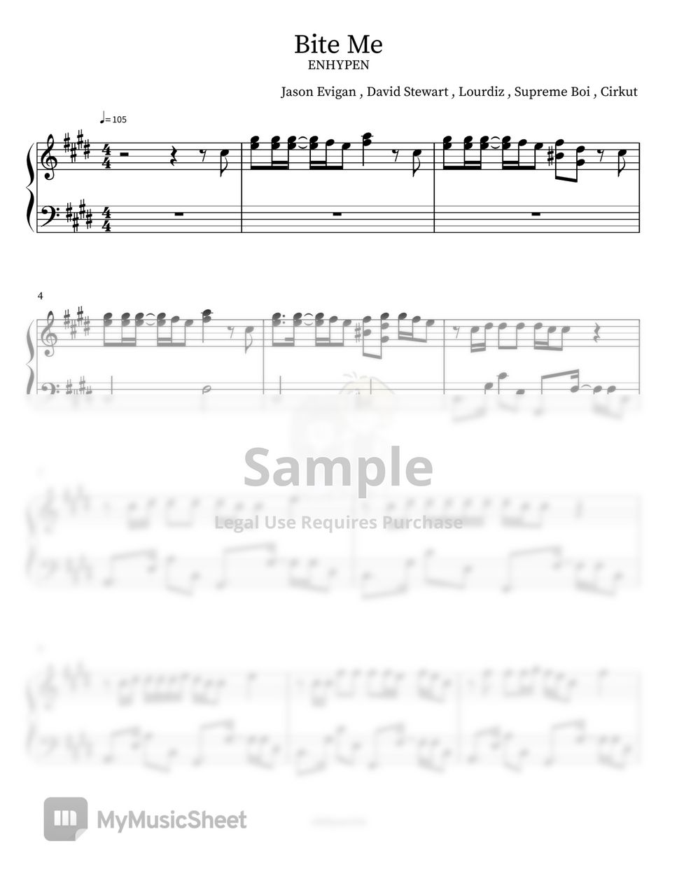 ENHYPEN(엔하이픈) Bite Me 楽譜 by chihyun416