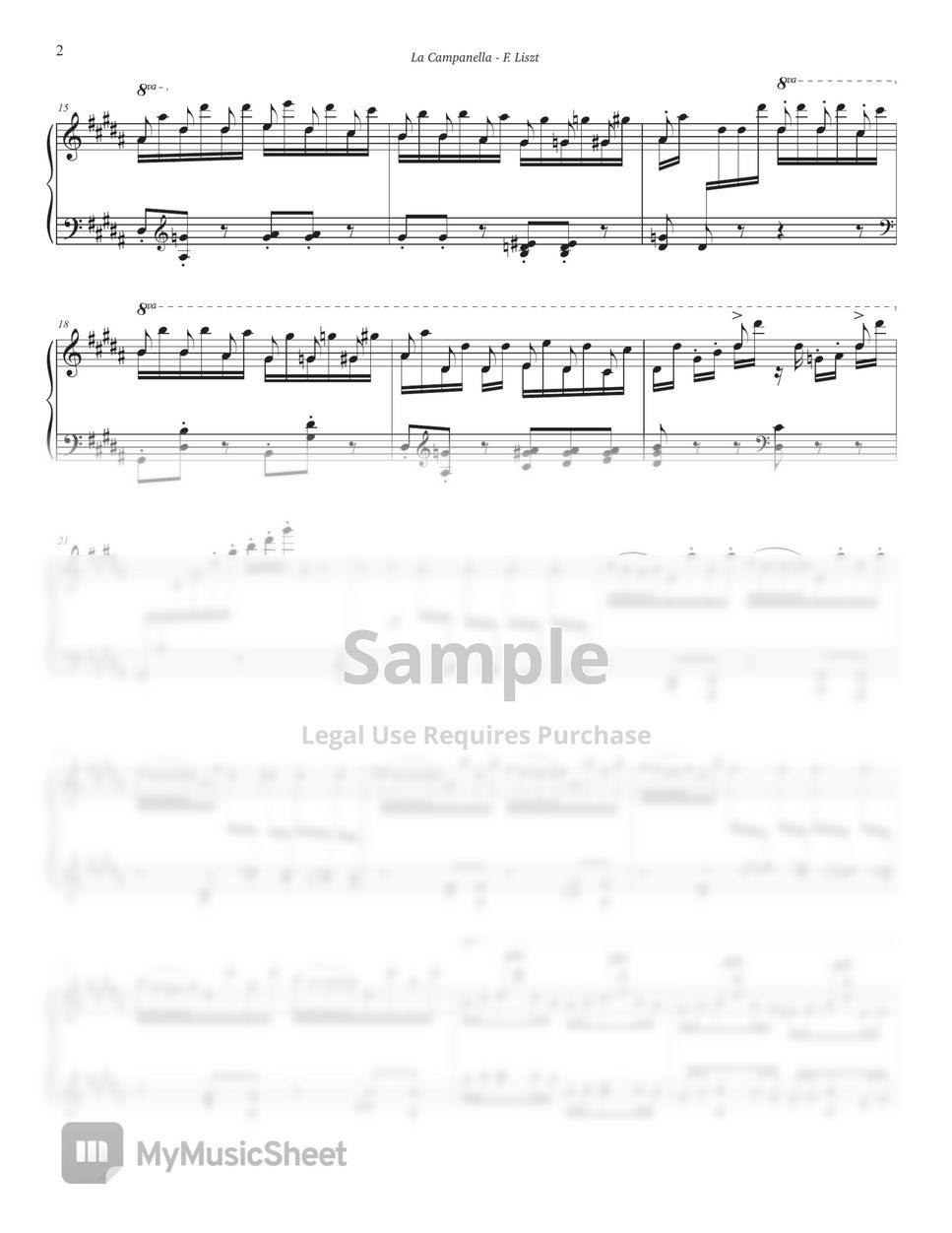F.Liszt - La Campanella (라 캄파넬라) (중상급악보, G#m key) by Jinnie J