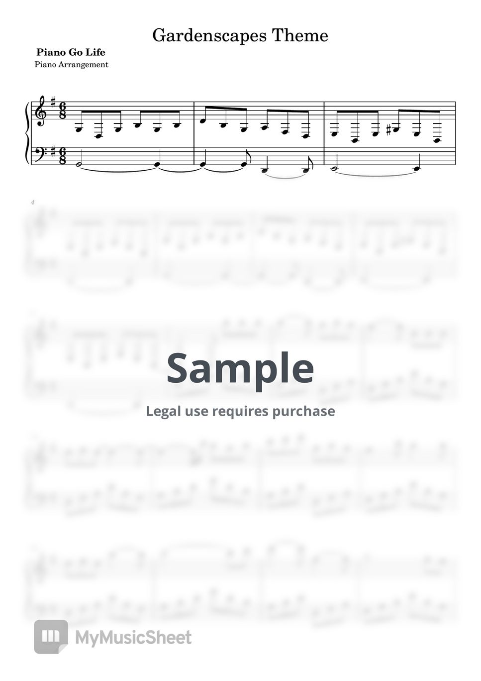 Theme - Gardenscapes Sheets By Piano Go Life