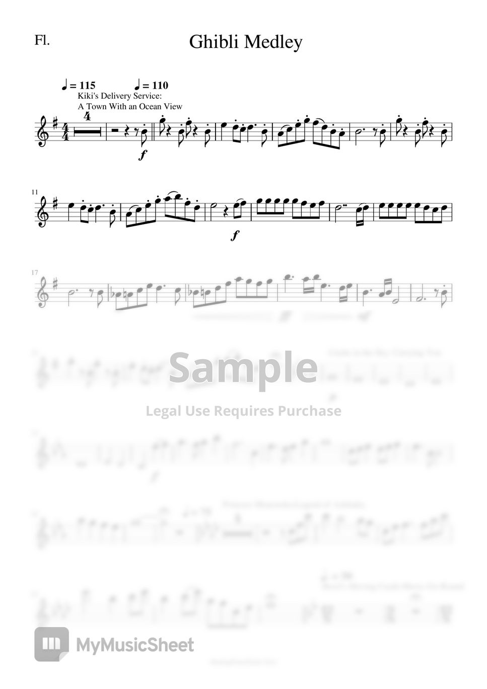 히사이시 조 외 - Studio Ghibli Medly (피아노 트리오(Flute or Violin, Cello, Piano)) by 힐링플룻 HealingFlute