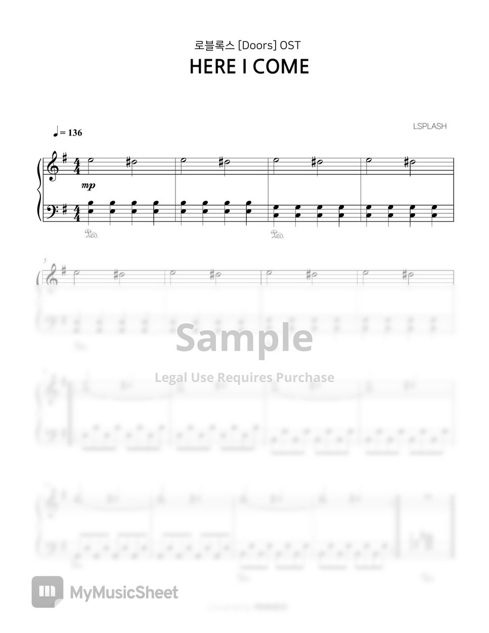 Here I Come – Door Music Seek Sheet music for Piano (Solo)