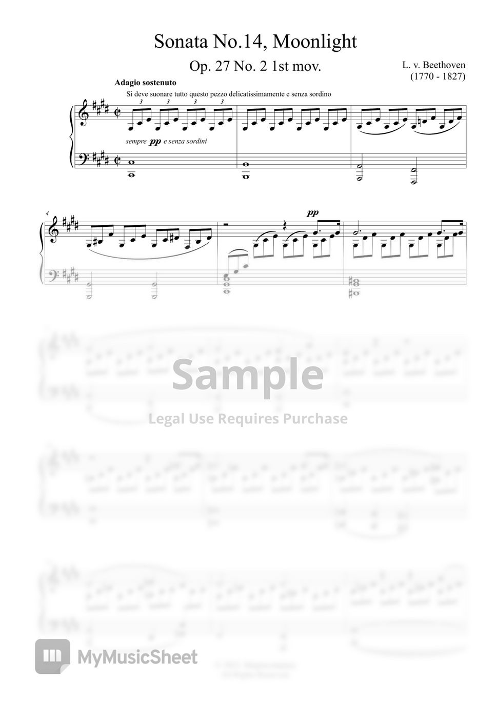 L. v. Beethoven - Sonata Moonlight by MyMusicSheet Official