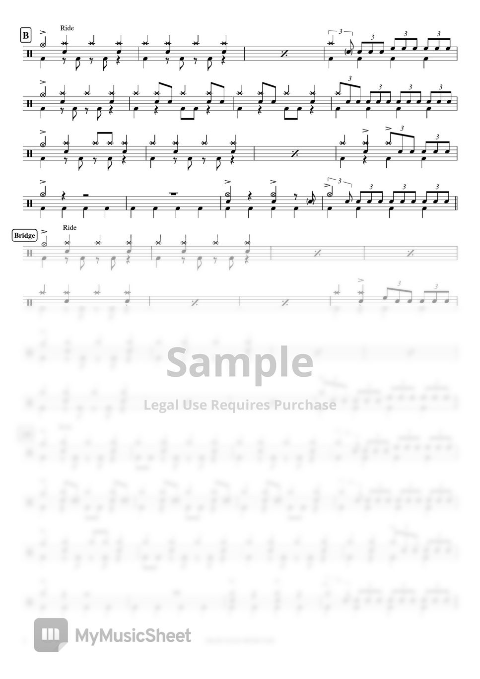 the-bawdies-i-m-in-love-with-you-sheets-by-cookai-s-j-pop-drum-sheet