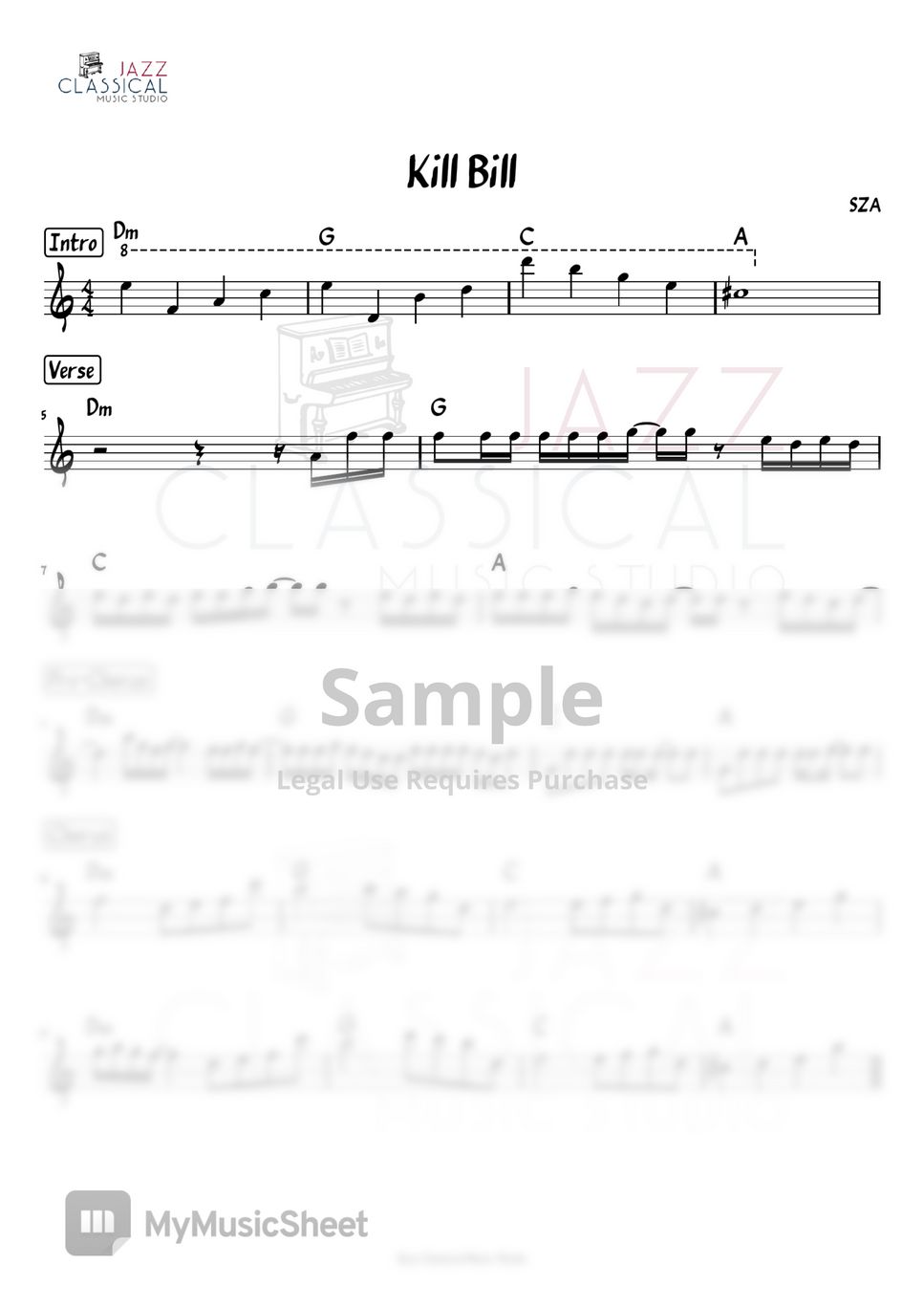 SZA Kill Bill Sheets by Jazz Classical Music Studio