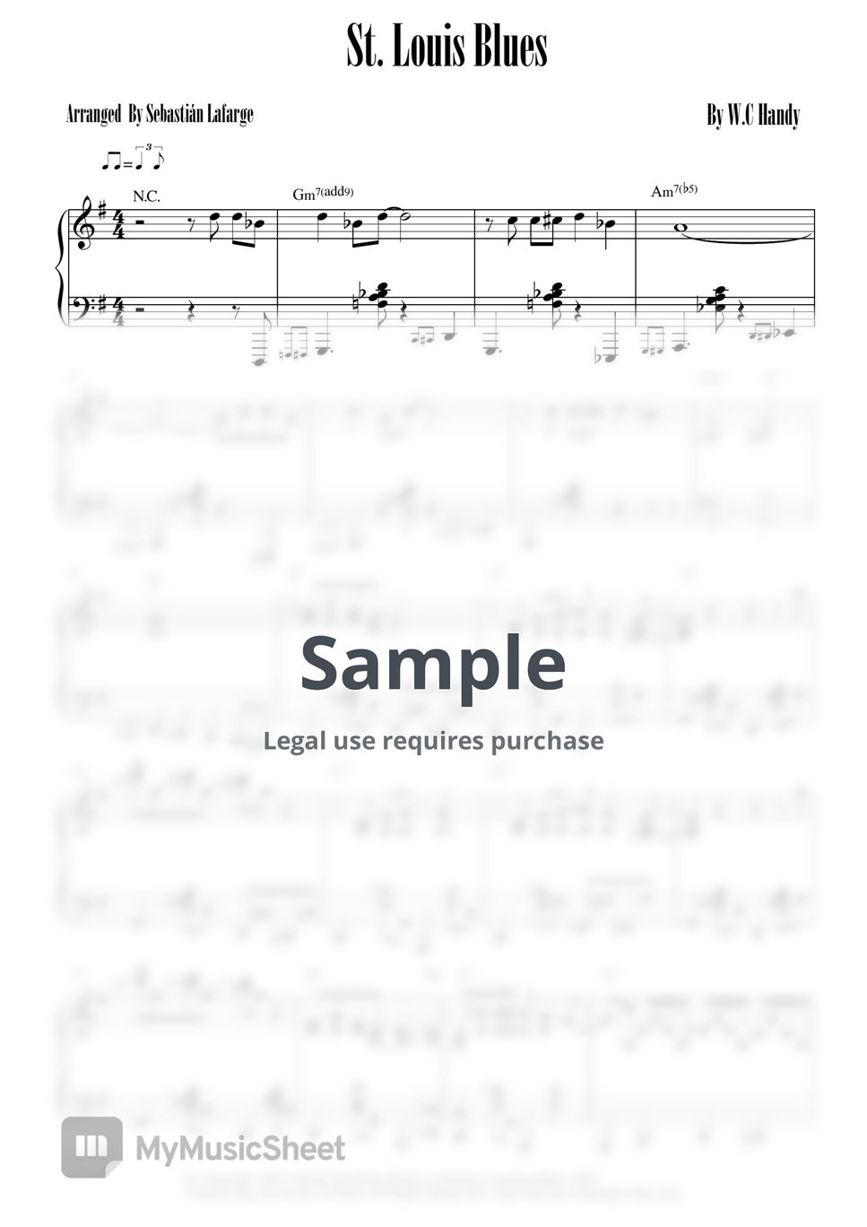 W c handy st louis blues blues piano solo sheets by sebastian lafarge