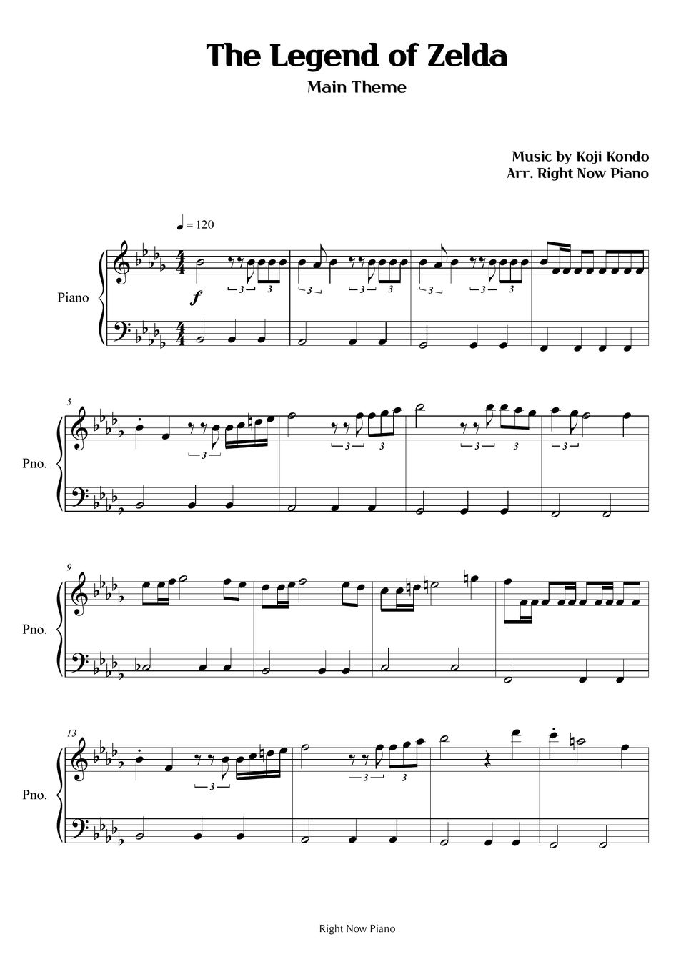 LoZ: Ocarina of Time Title Theme Sheet music for Piano (Solo) Easy