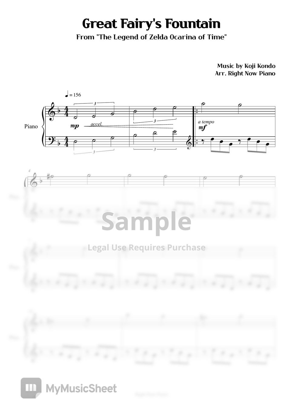 Ocarina of Time: Song of Time Sheet music for Piano (Solo)