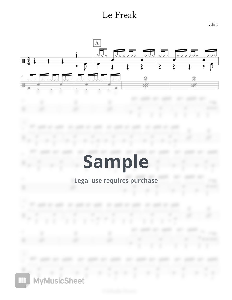 Chic - Le Freak 악보 by Arkadia Drums