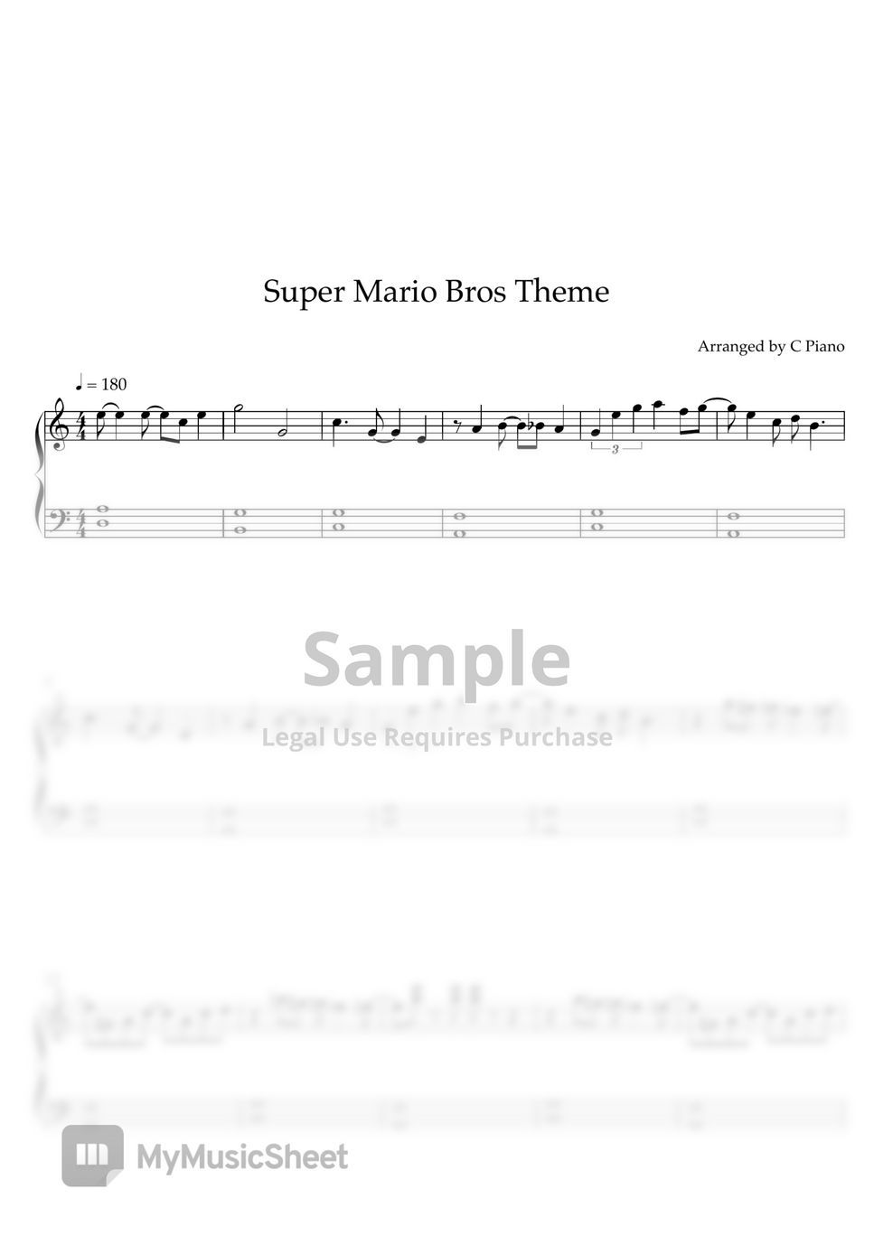 Super Mario Bros - Super Mario Bros (Easy Version) by C Piano