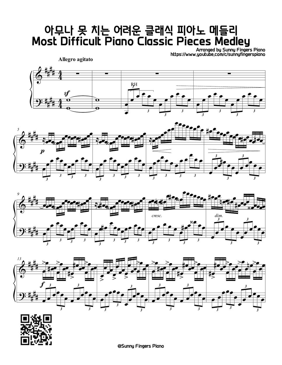 Chopin, Beethoven... Most Difficult Piano Classic Pieces Medley 楽譜 by