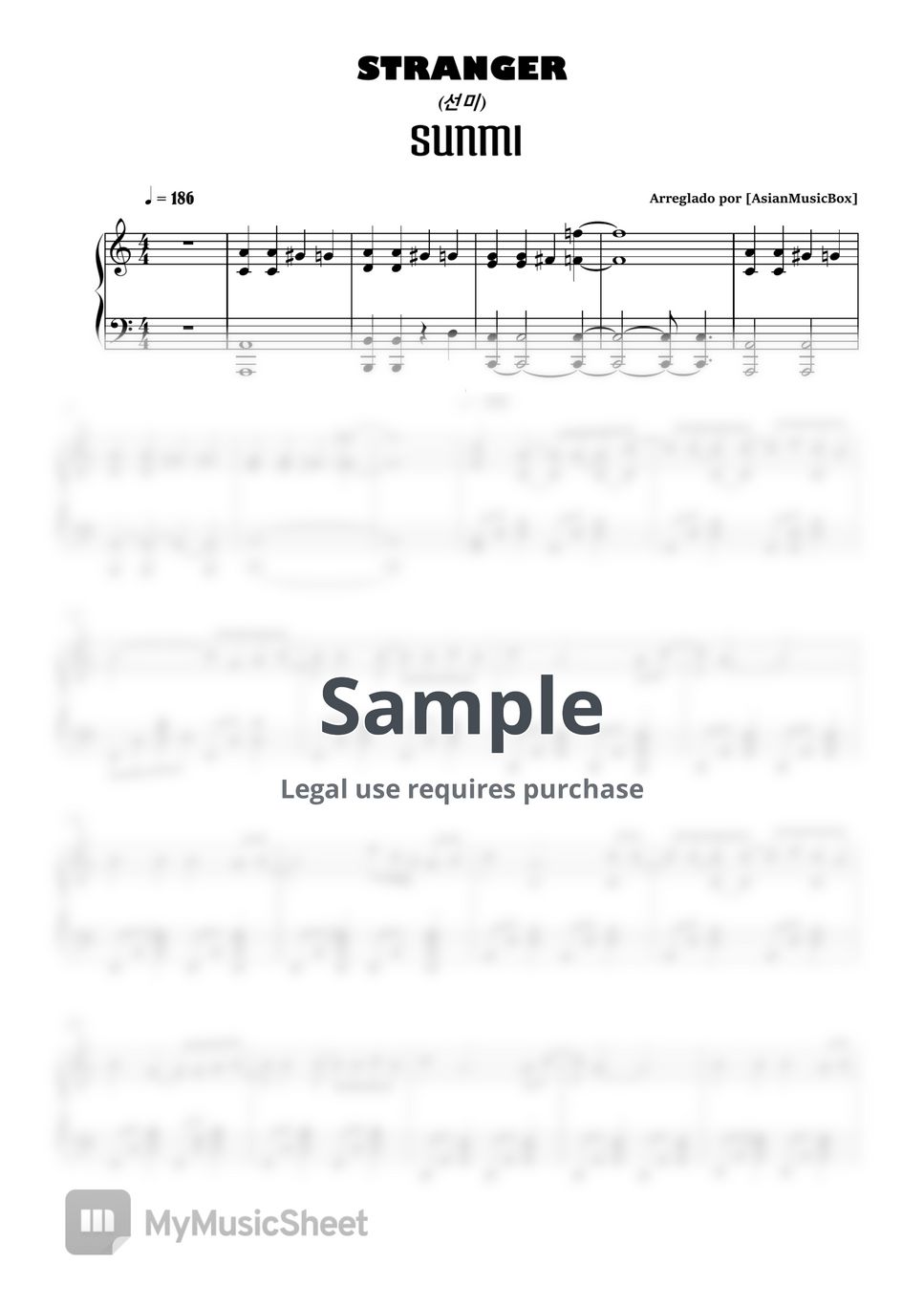 SUNMI (선미) - STRANGER (Sheet, MIDI & Drums ) Sheets by AsianMusicBox