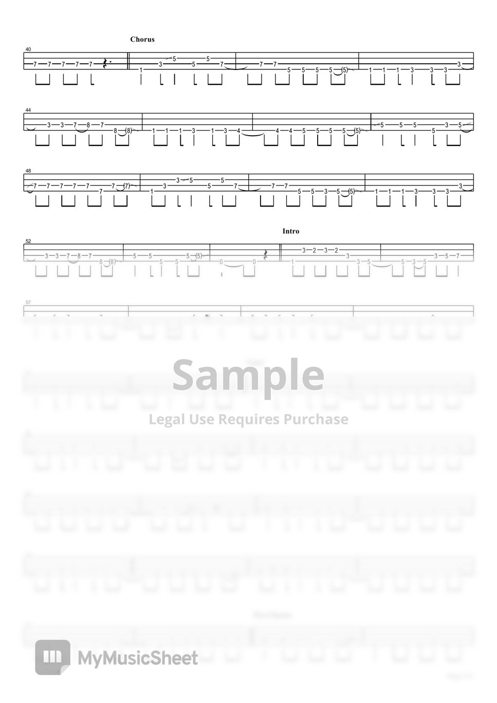 NICO Touches the Walls Hologram (Bass TAB) 악보 by Muya