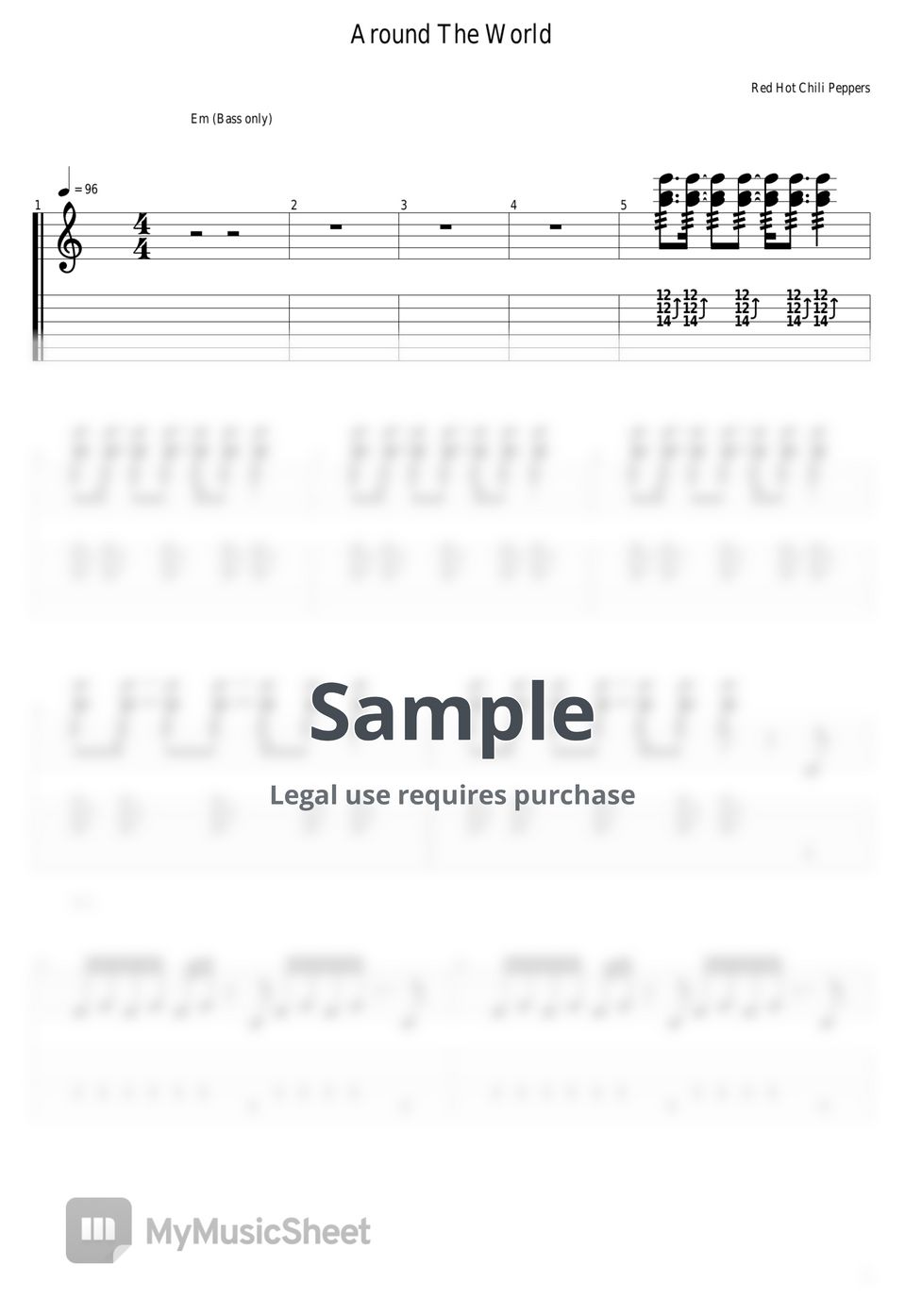 Red Hot Chili Peppers - Around The World Tab + 1staff by guitar cover ...