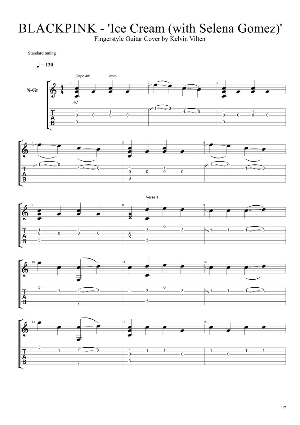 BLACKPINK with SELENA GOMEZ Ice Cream TAB by Kelvin Vilten