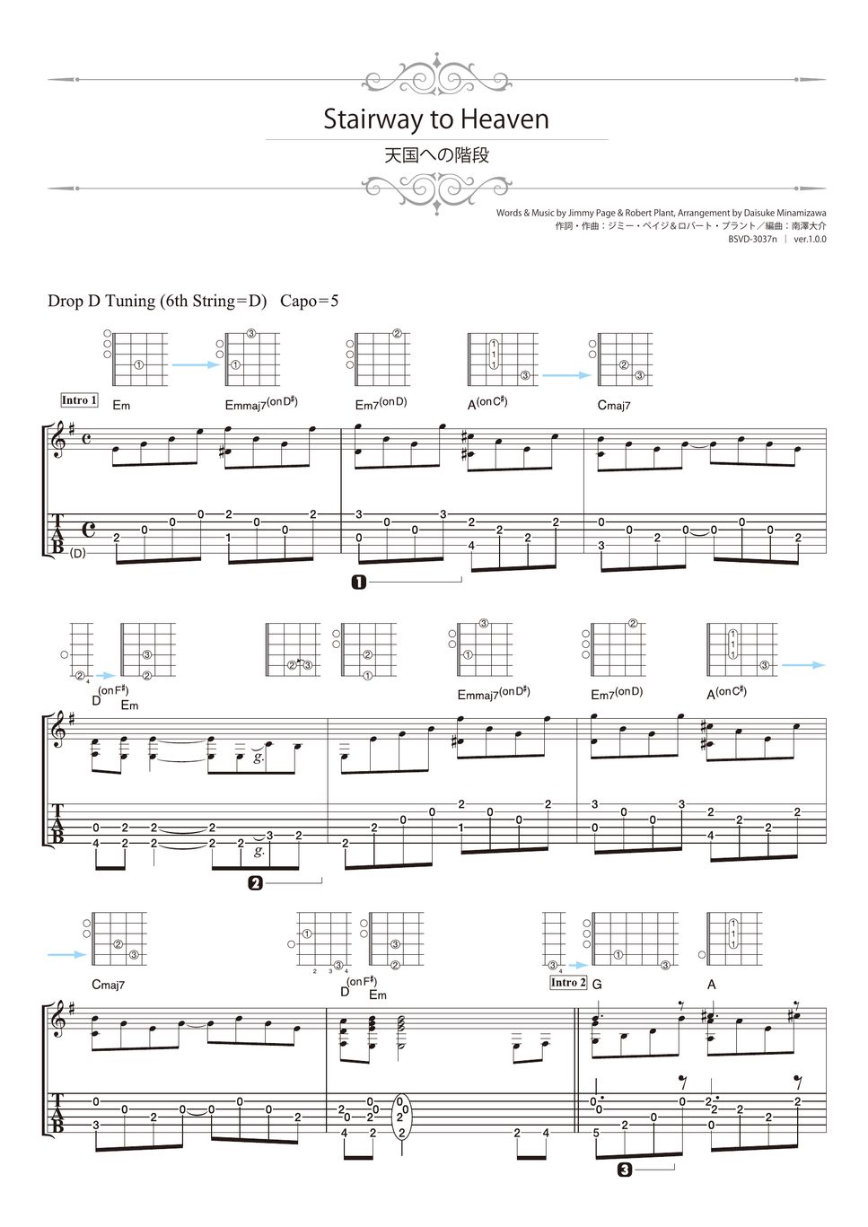 Led Zeppelin - Stairway to Heaven (Solo Guitar) by Daisuke Minamizawa