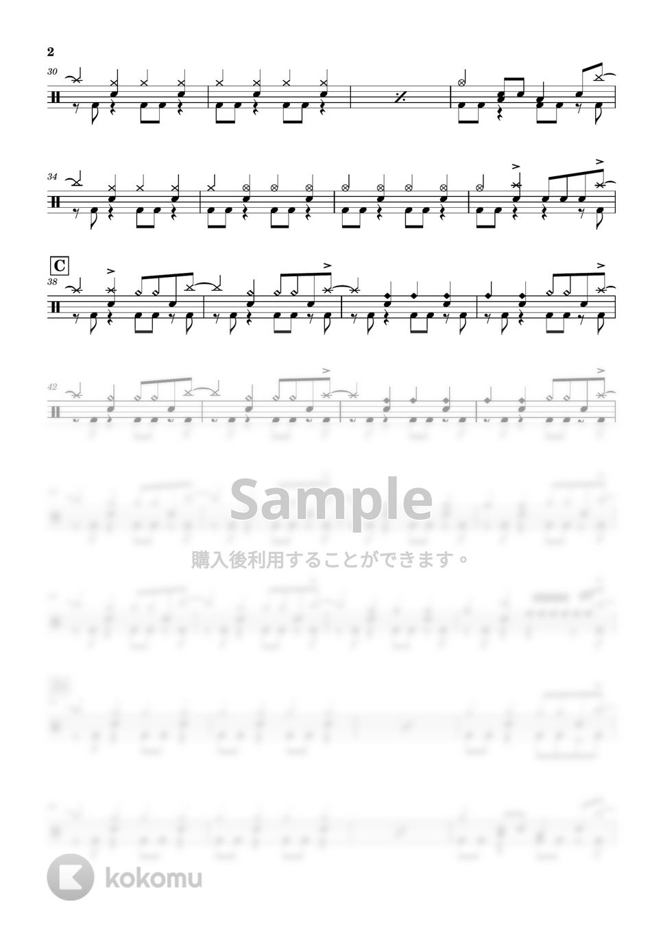 LUNA SEA - ROSIER by Cookie's Drum Score