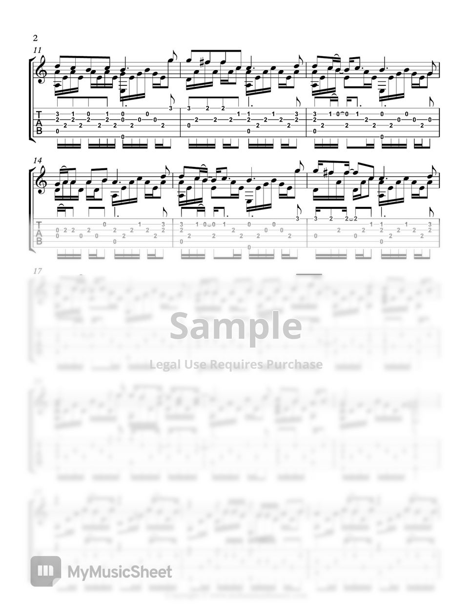 Metallica - The Unforgiven Tab + 1staff by Mohammad Lameei