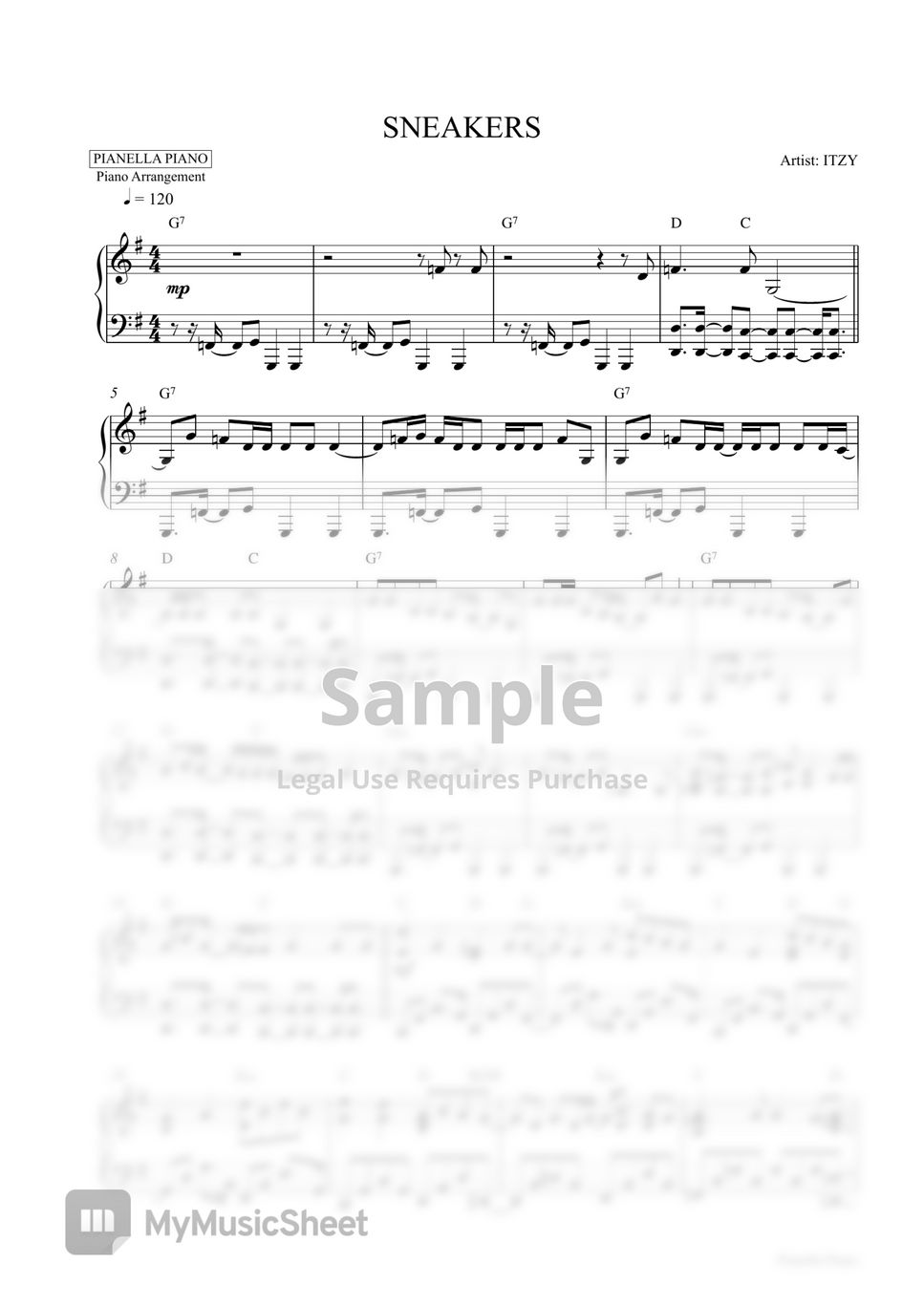 ITZY - SNEAKERS (Piano Sheet) by Pianella Piano