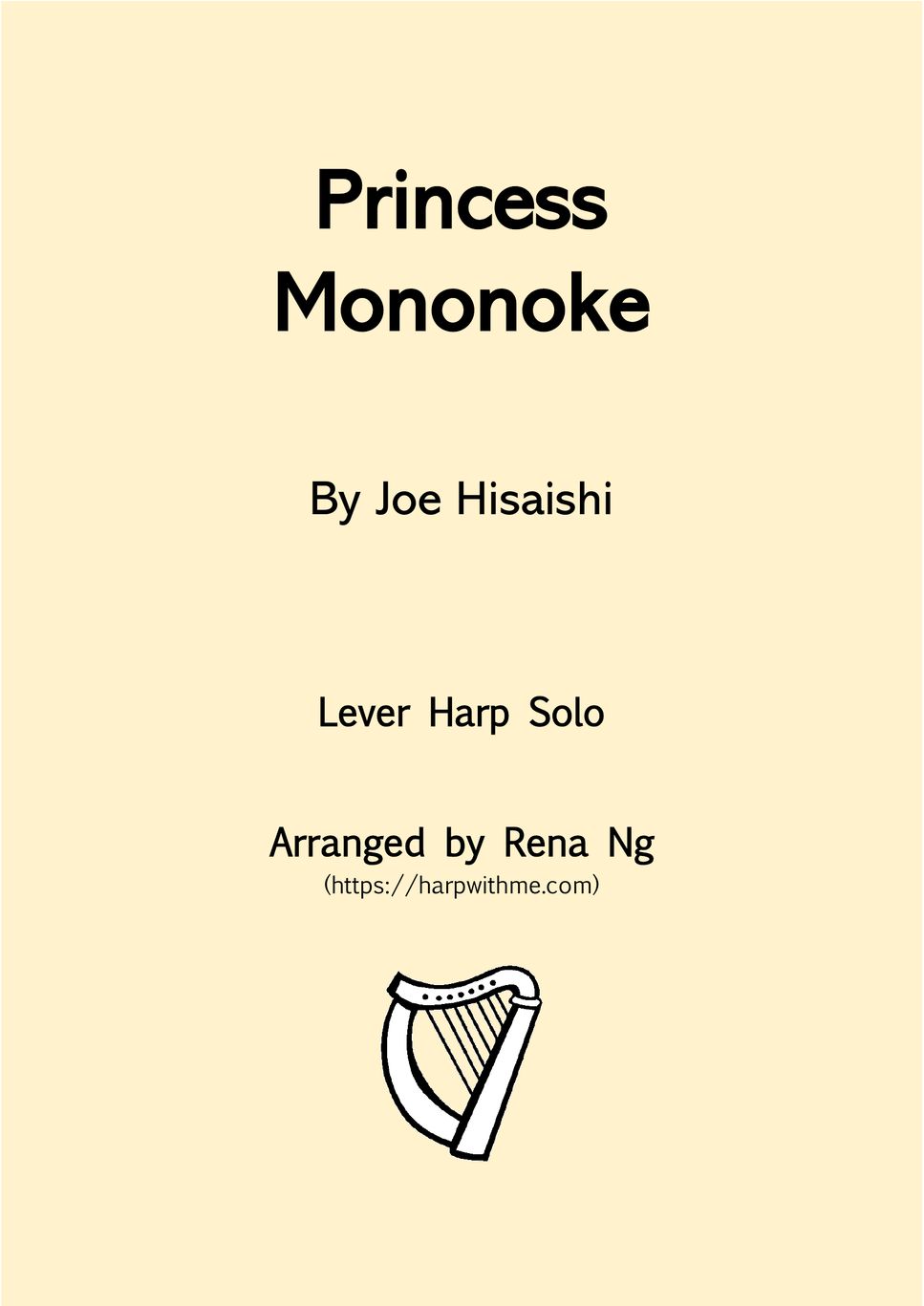 Joe Hisaishi - Princess Mononoke Theme (Lever Harp Solo) by Harp With Me