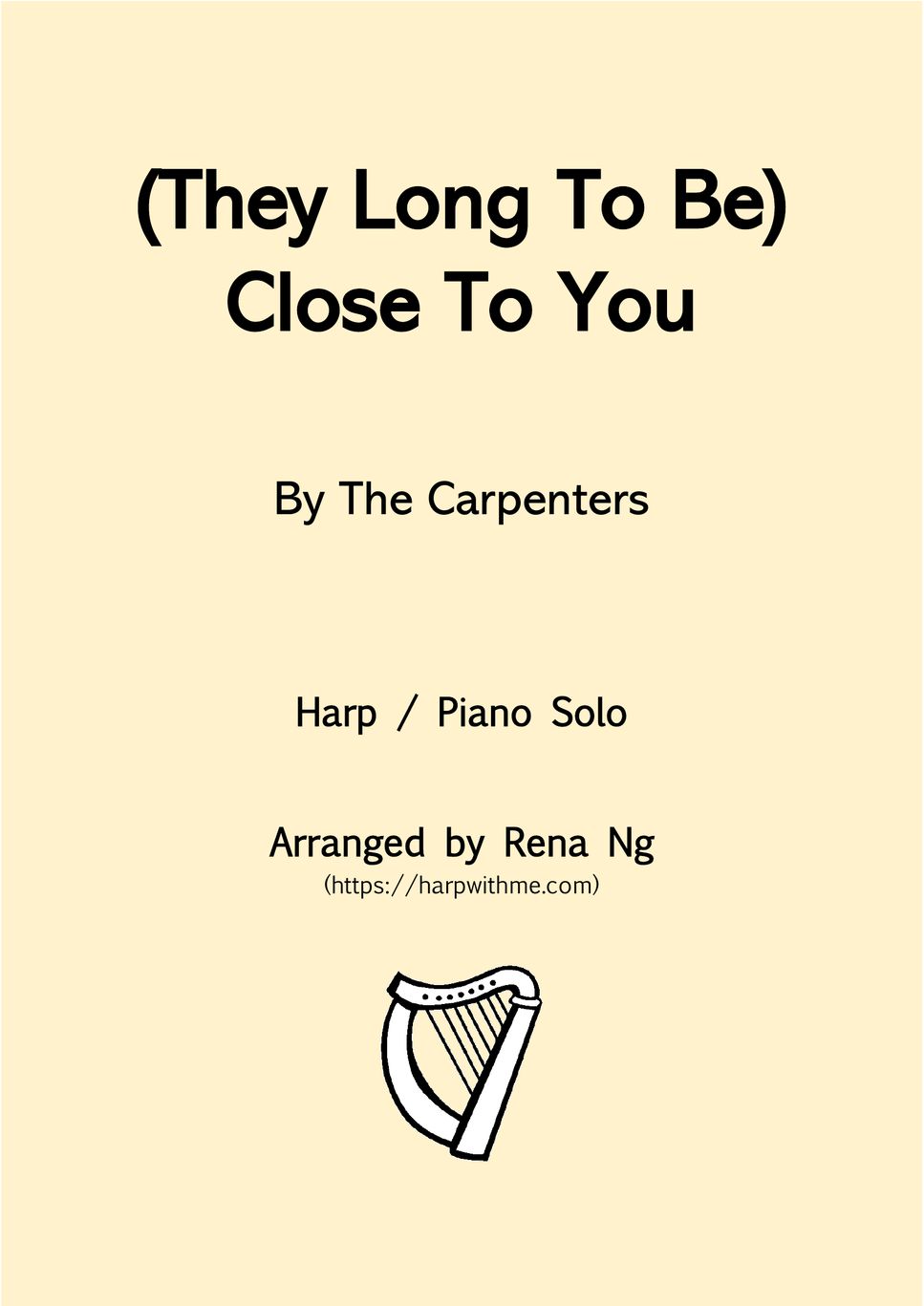 The Carpenters - Close To You (Harp Solo) - Intermediate by Harp With Me