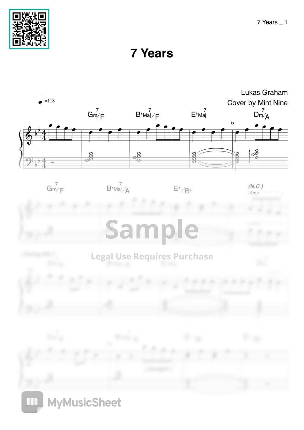 Lukas Graham - 7 Years Sheets by Mint Nine