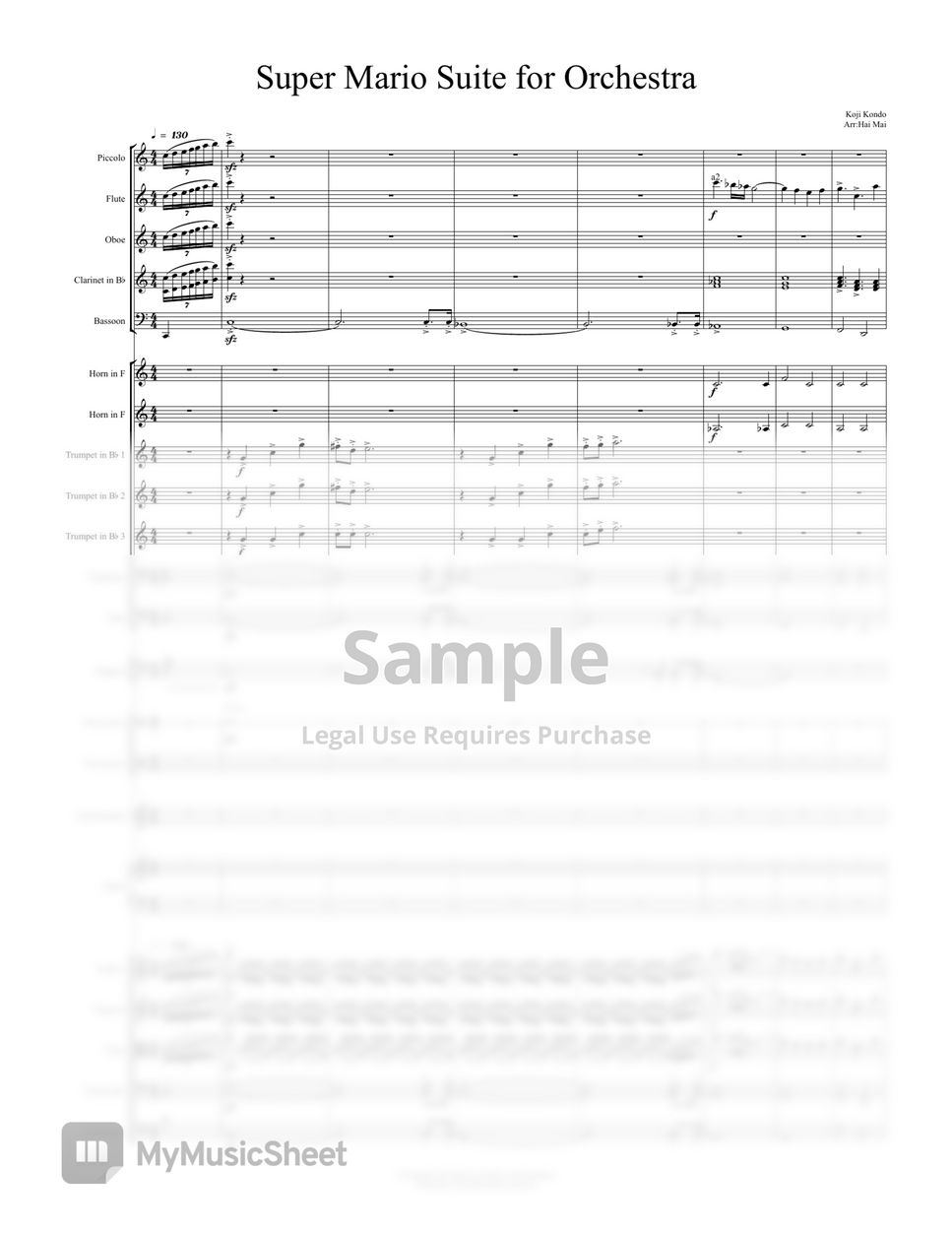 Koji Kondo - Super Mario Suite for Orchestra - Full Score by Hai Mai