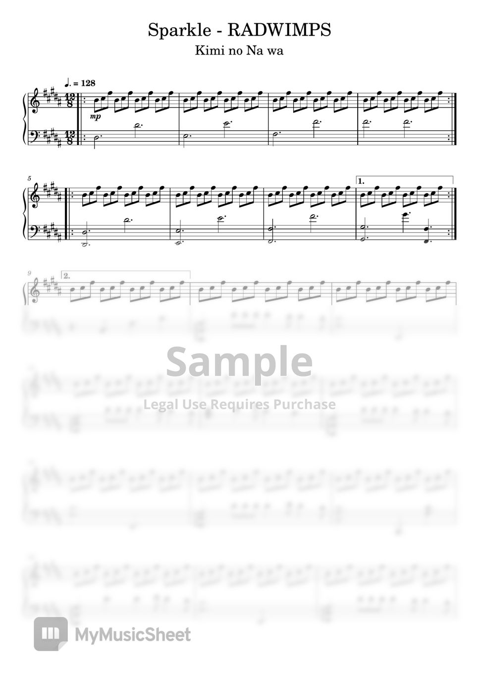 RADWIMPS - Sparkle - RADWIMPS (Kimi no Na wa/Your Name) Piano by BWC Piano Tutorial