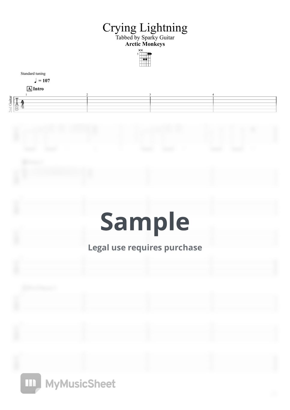 Arctic Monkeys Crying Lightning Sheets by Sparky Guitar