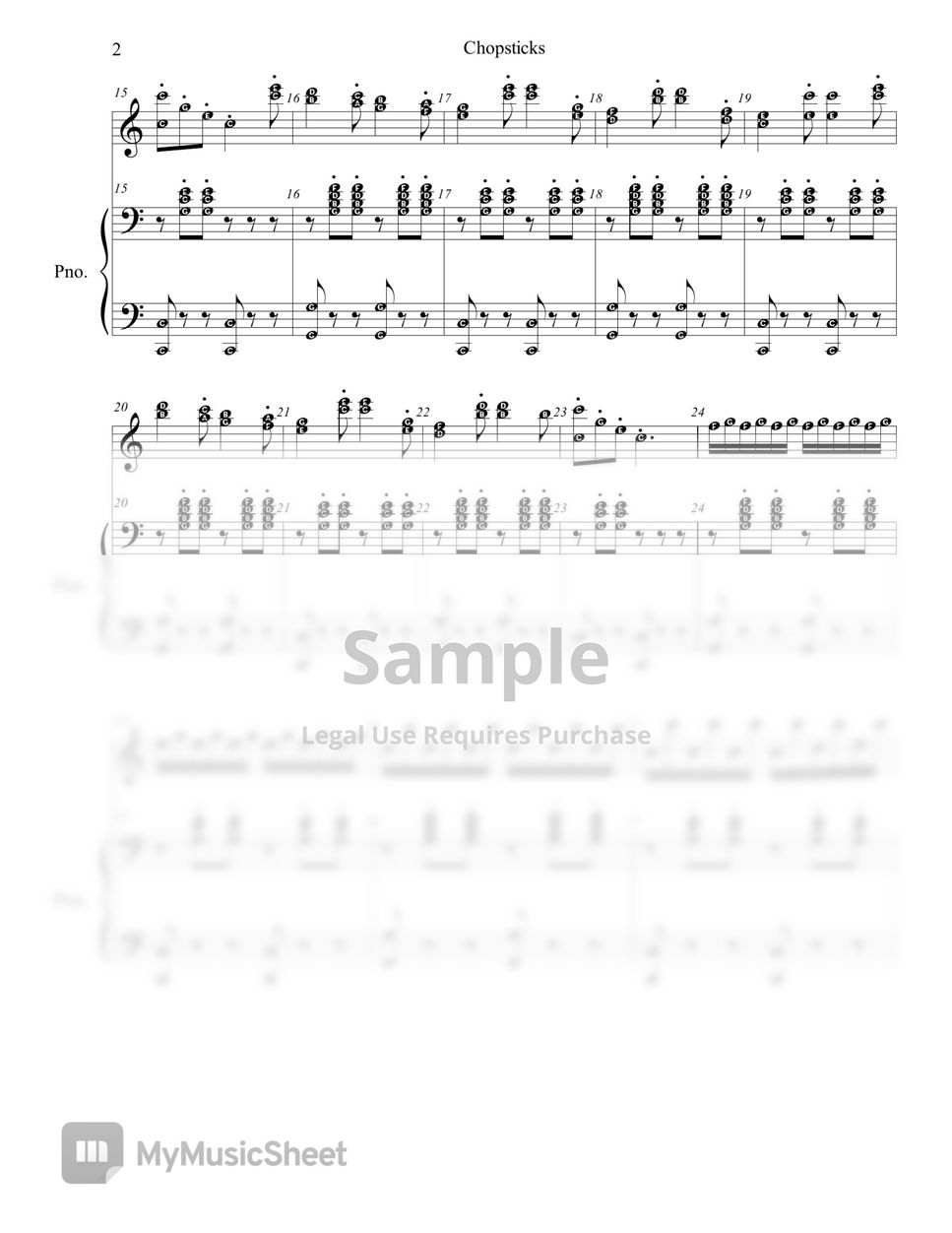 Euphemia Allen Chopsticks Duet Sheets by Emmanthe
