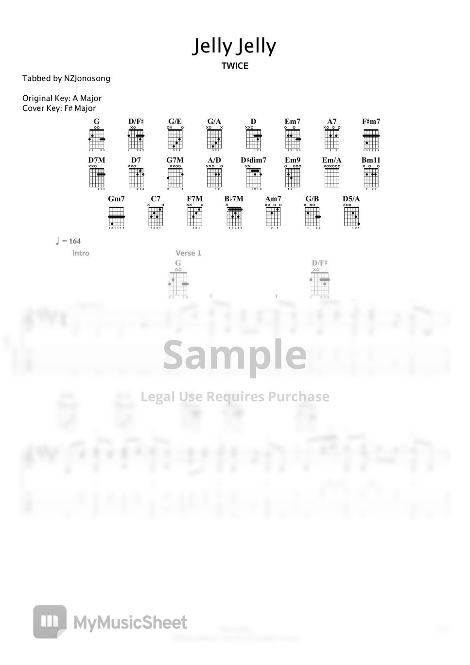 TWICE Jelly Jelly (Acoustic Ver) (Normal, 8/10) Sheets by NZJonosong