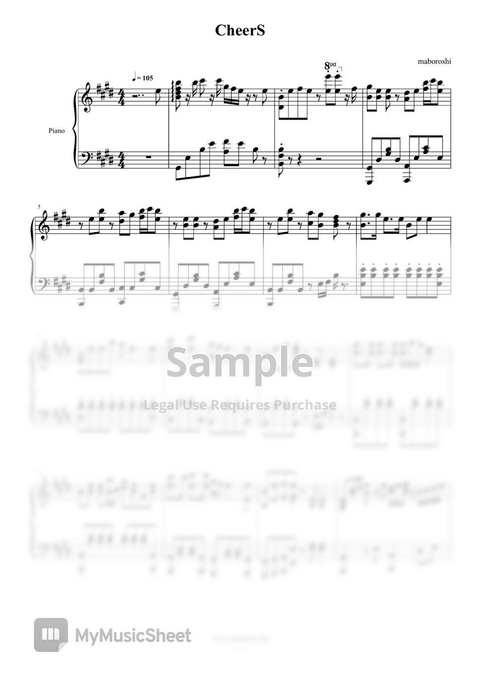 ClariS - 《CheerS》 工作細胞 Hataraku Saibou ED - ClariS /piano sheet (full) by maboroshi