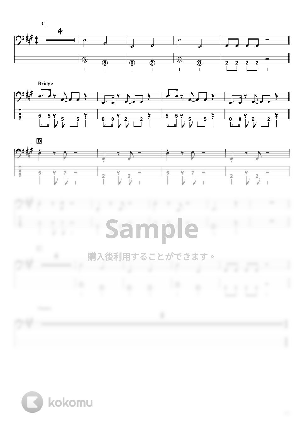 優里 - かくれんぼ (『ベースTAB譜』☆4弦ベース対応) by swbass