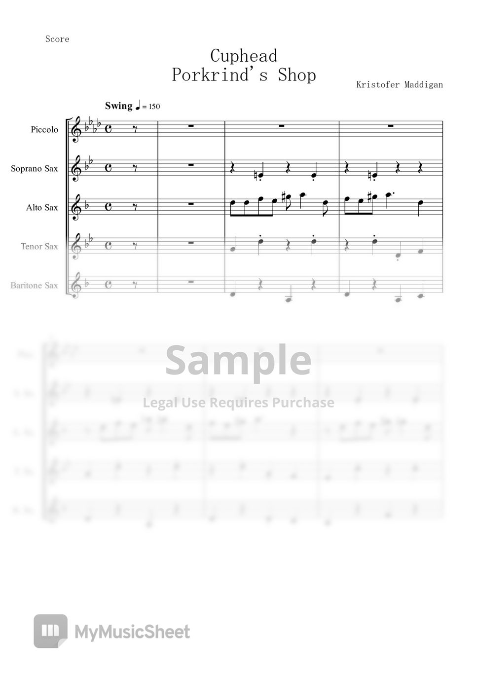 Cuphead - Porkrind's Shop (Sax Quartet)