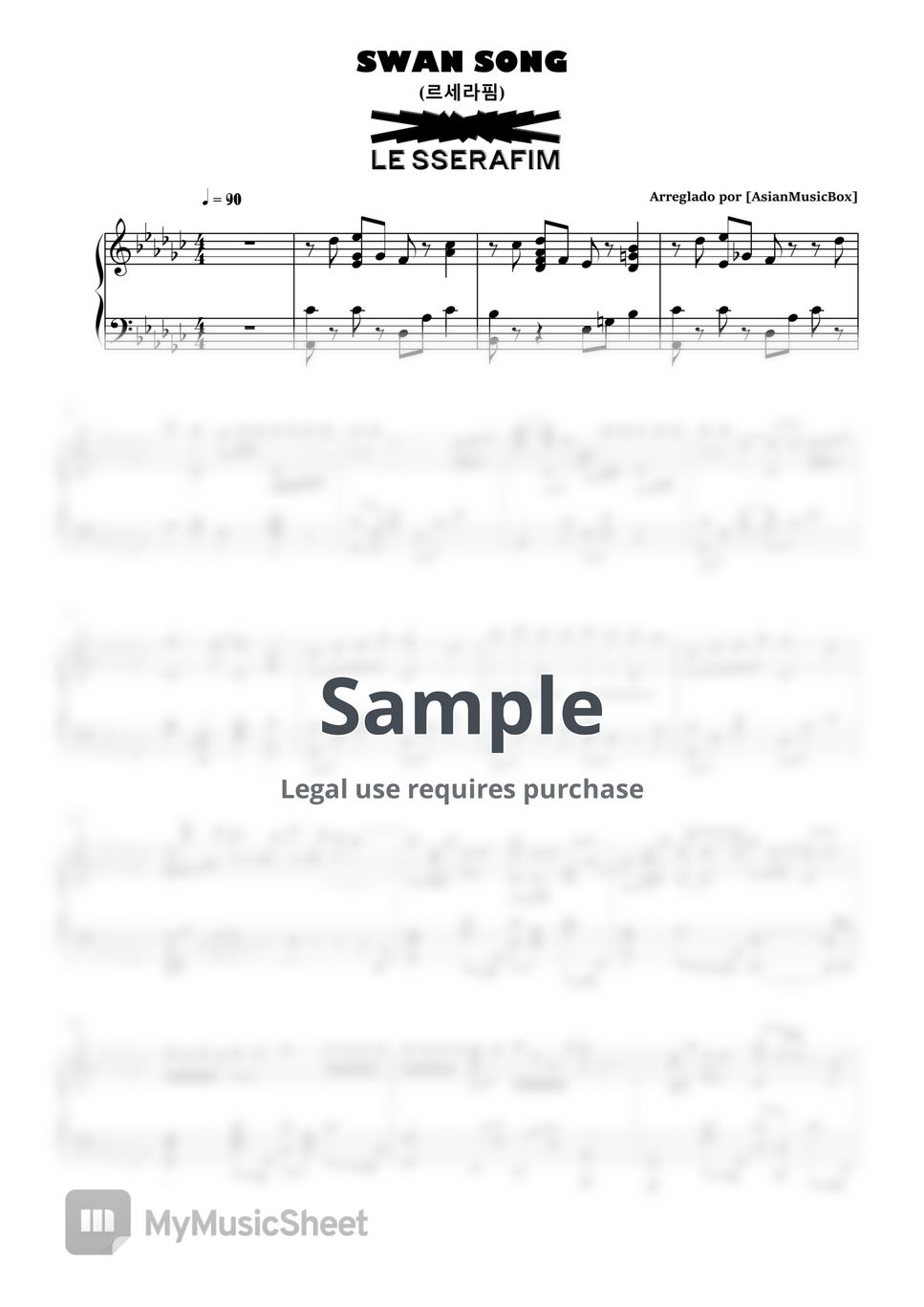 LE SSERAFIM - Swan Song (Sheet, MIDI, Drums & WAV) by AsianMusicBox