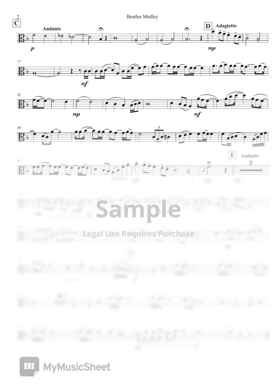 Beatles - Beatles medley for Violin, Viola, Piano (Violin/Viola/Piano) by Youngmin Choi