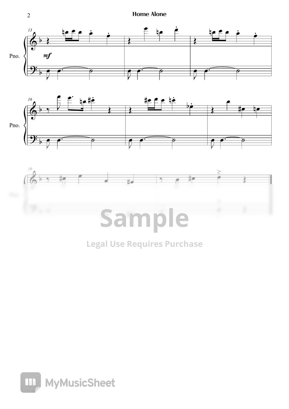 Home Alone Home Alone Main Title Sheet by Right Now Piano