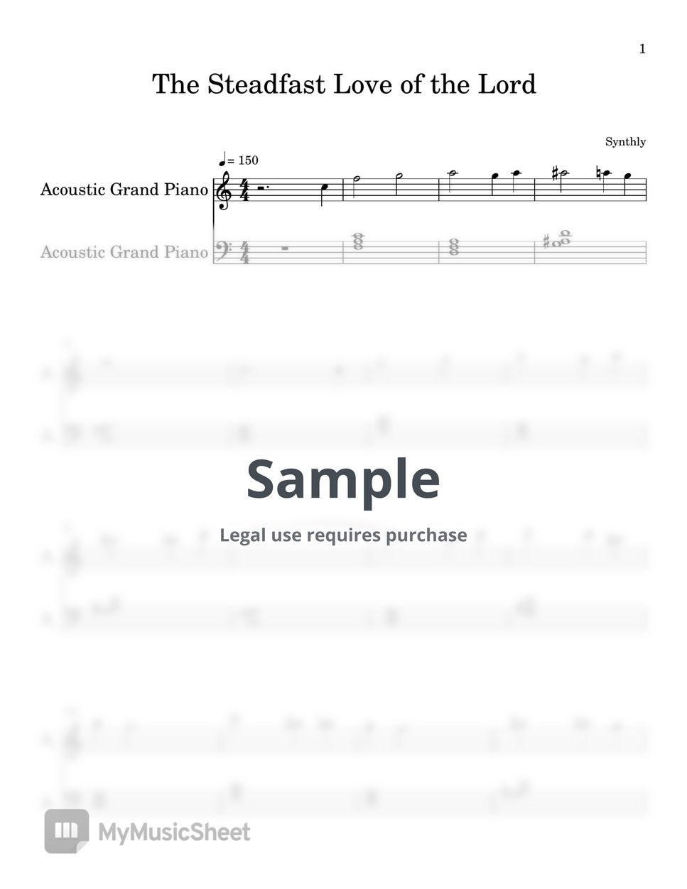 Synthly - The Steadfast Love of the Lord (EASY PIANO SHEET) by Synthly