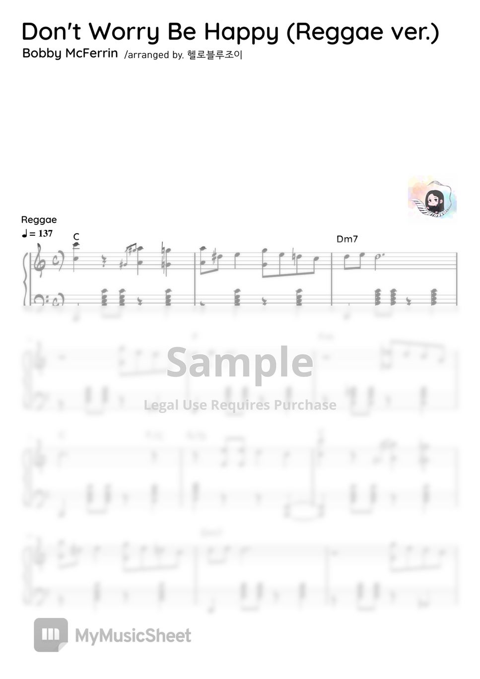 bobby-mcferrin-don-t-worry-be-happy-reggae-ver-sheets-by