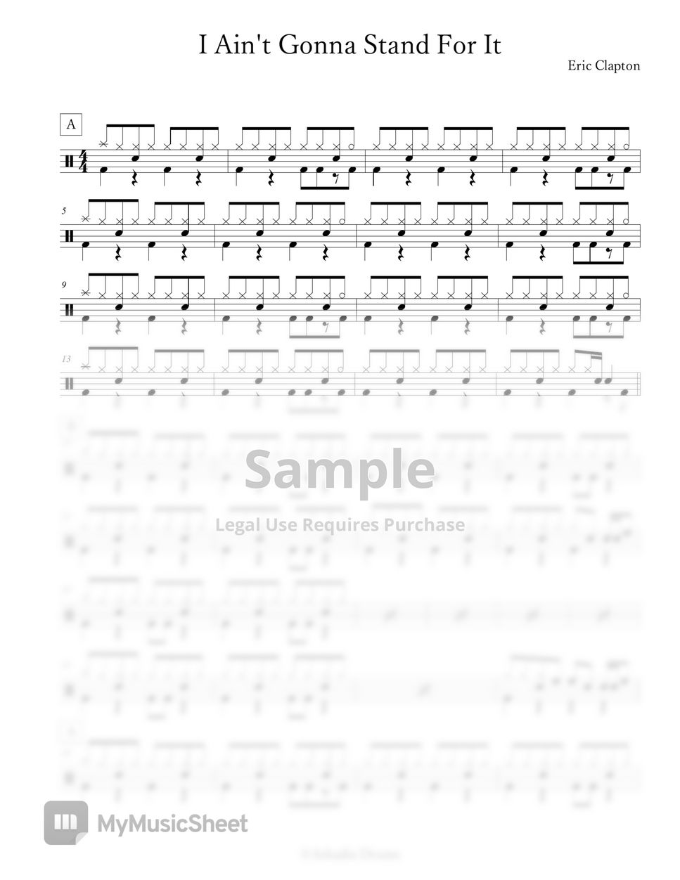 eric-clapton-i-ain-t-gonna-stand-for-it-sheets-by-arkadia-drums