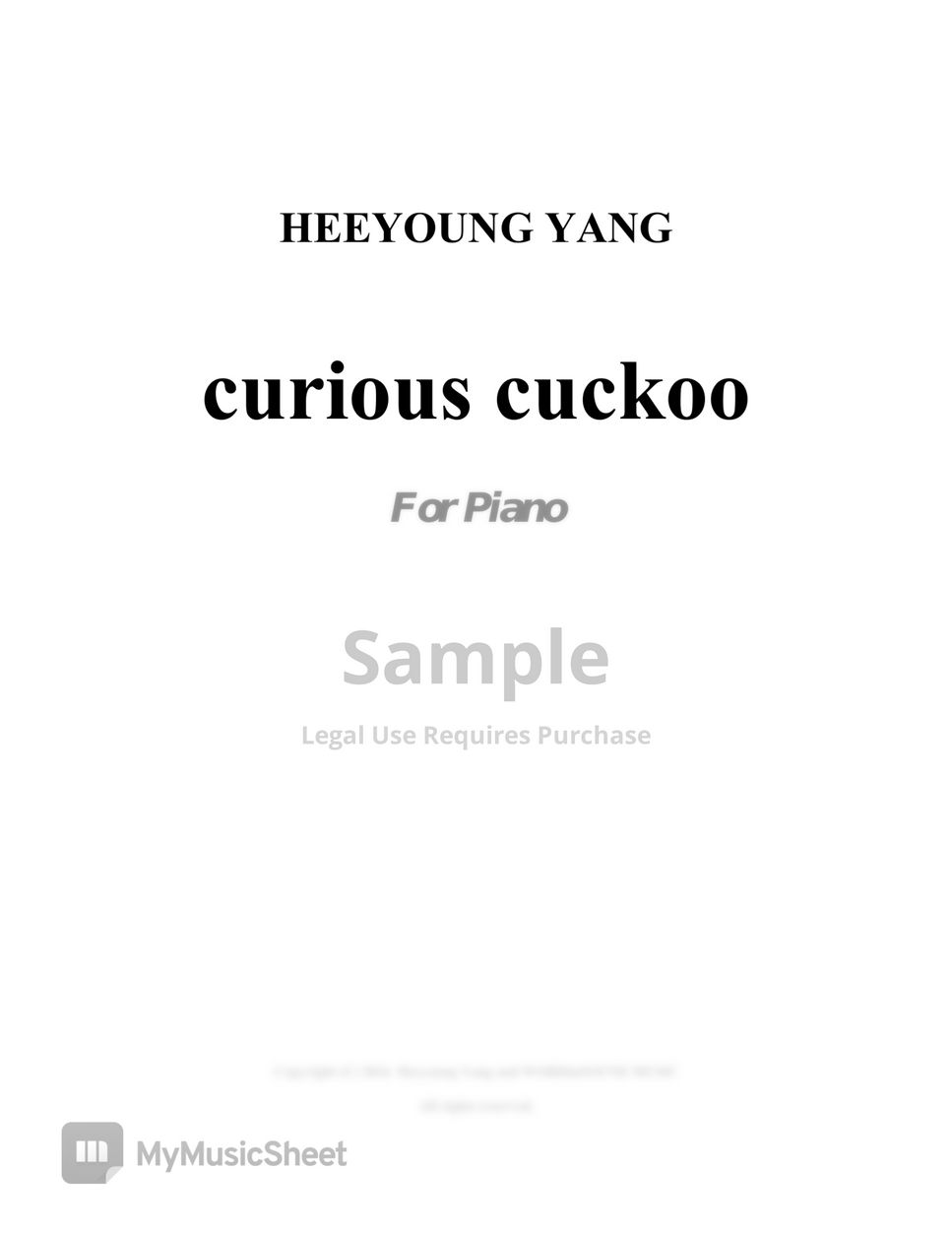 Heeyoung Yang - curious cuckoo for piano (Sae Taryeong)