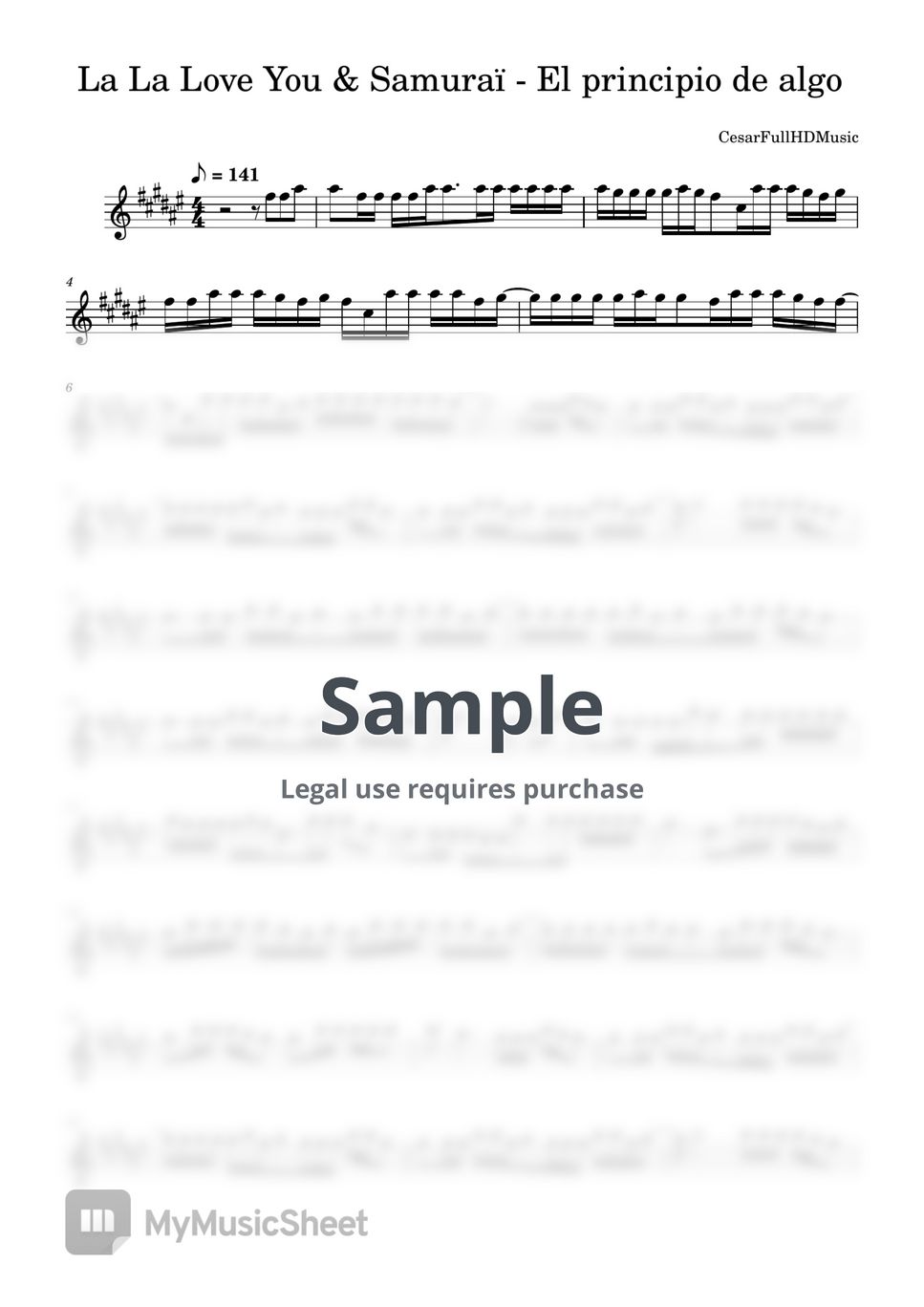 la-la-love-you-samura-el-principio-de-algo-sheets